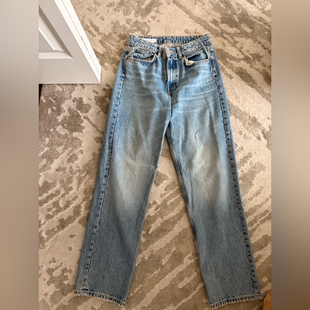 Zara Light Blue Straight Jeans